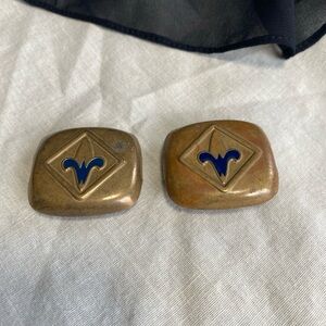 Vintage Boy Scout Cub Scouts Brass Adjustable Webelos Neckerchief Slides Pair